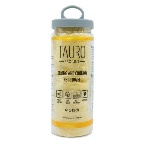 Tauro Pro Line Drying and Cooling Рушник для сушіння та охолодження котів і собак, жовтий 00152 фото
