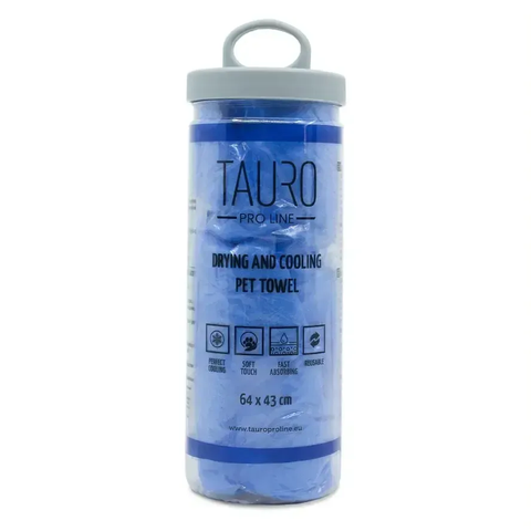 Tauro Pro Line Drying and Cooling Рушник для сушіння та охолодження котів і собак, синій 00154 фото