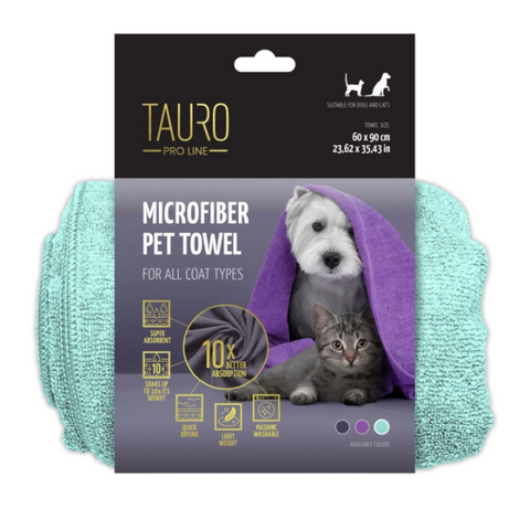 Tauro Pro Line Рушник для котів і собак з мікрофібри, зелений 00156 фото